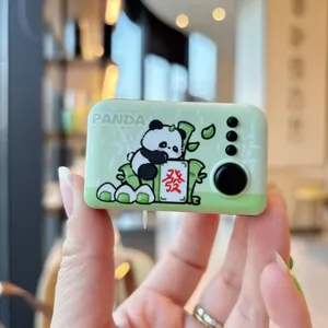 Cute panda decompression light-up keychain pendant, mini portable toy accessory for backpack.