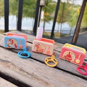 Cute cartoon horse glowing decompression toy keychain mini portable pendant bag accessory