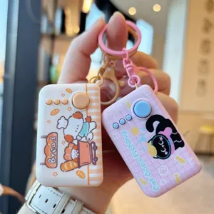 Cute Cartoon Animal Glowing Keychain Stress Relief Miniature Light Backpack Charm Plastic Decorative Bag Pendant For Student Gift