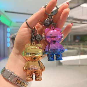Bunter Metall Bär Schlüsselanhänger Trendige Tasche Auto Schlüsselring Geschenk Accessoire