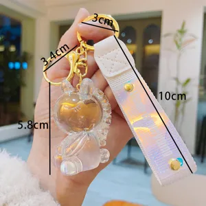 Cute resin jelly unicorn keychain with holographic strap, perfect stylish bag charm.