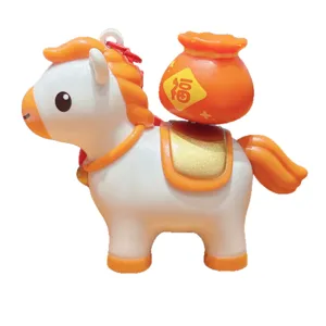 Cute cartoon horse keychain pendant with lucky bag backpack charm zodiac year gift item