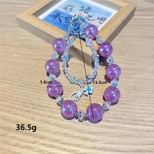 Luxury crystal phone charm and bag chain, stylish beaded keychain for women and girls.