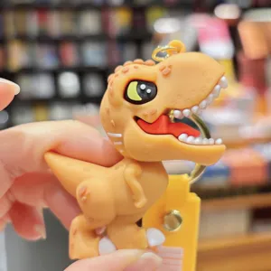 Porte-clés dessin animé mignon dinosaure pendentif pour le sac d'école, cadeau 3D.