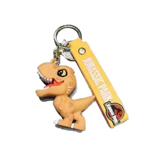 Porte-clés dinosaure Jurassic Park mignon dessin animé T-Rex pendentif sac à dos cadeau.