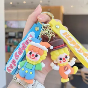 Carino circo clown portachiavi silicone cartone animato ciondolo borsa accessori regalo