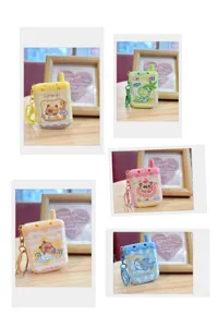 Cute capybara dinosaur shark game machine keychain cartoon backpack pendant toy gift