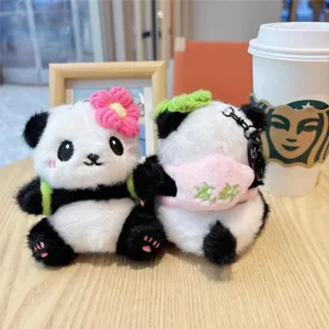 Simpatico panda peluche portachiavi coppia borsa ciondolo giocattolo morbido regalo