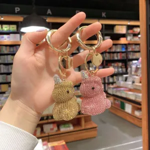 Portachiavi Unicorno in Strass Scintillante per Donna Ragazza Simpatico Ciondolo Borsa Bambola Cartone Animato in Lega di Diamante Accessori Regalo