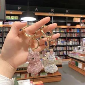 Portachiavi unicorno in strass scintillante ciondolo borsa bambola cartone animato