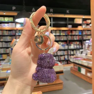 Portachiavi unicorno in strass scintillante pendente borsa cristallo regalo auto
