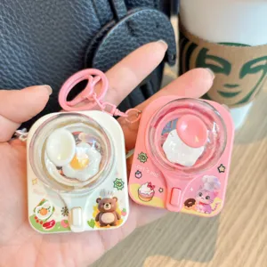 Mini mignon porte-clés poêle à oeuf frit DIY jouet anti-stress pendentif de sac kawaii.