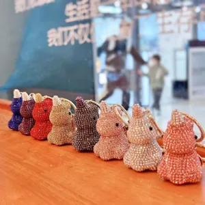 Portachiavi unicorno strass scintillante simpatico ciondolo animale borsa metallo regalo
