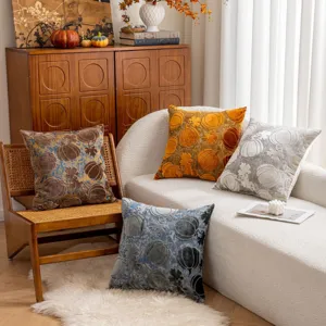 Nordic style velvet pumpkin throw pillow cover, cozy sofa cushion and home decor.