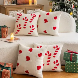 Christmas embroidered pillow covers plush couch cushion winter holiday home decorative pillow
