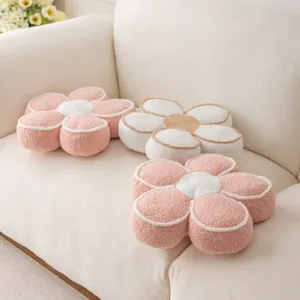 3D flower petal cushion soft plush pillow for sofa living room bedroom decor aesthetic cosy.