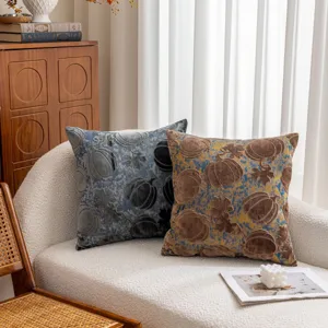 Nordic velvet pumpkin pattern decorative pillow cover for sofa bed car living room decor 45x45