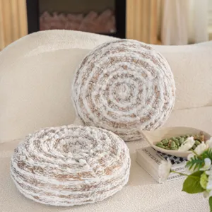 Round tree ring throw pillow decorative cushion for sofa bed living room bay window decor