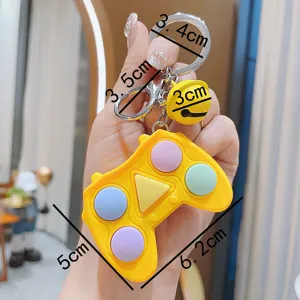 Mini gamepad push pop bolla fidget portachiavi simpatico cartone animato sollievo stress borsa