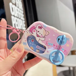 Cute cartoon mini racing game keychain toy for kids and student bag pendant gift detail view