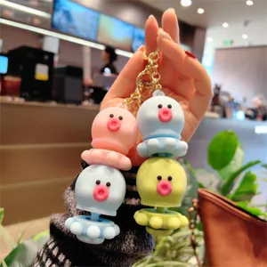 Cute squeeze octopus keychain decompression toy bag pendant cute cartoon plush toy gift charm