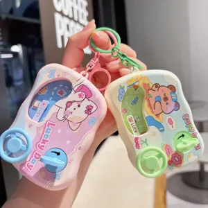 Cute Cartoon Mini Game Console Steering Wheel Maze Racing Toy Keychain For Bag Pendant Kids School Birthday Party Favors Gifts