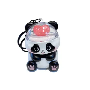 Cute cartoon luminous sound panda keychain magnetic couple confession bag pendant accessory