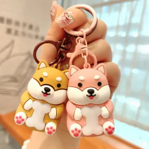 Leuke Shiba Inu sleutelhanger cartoon dier poppen tas hanger paar sleutelring accessoire