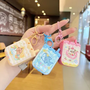 Cute capybara shark game console keychain backpack pendant toy gift for kids friends