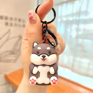 Schattige Shiba Inu tekenfilm sleutelhanger hanger schooltas charmant dier sleutelring