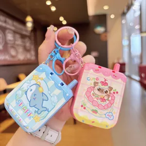 Cute cartoon toy keychain pendant blue shark pink cat creative accessory bag charm gift