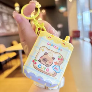 Cute capybara game console keychain cartoon bread pendant stylish bag charm decoration gift