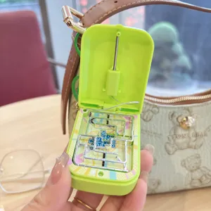 Mini handheld maze game keychain portable puzzle toy fun challenge bag pendant gift