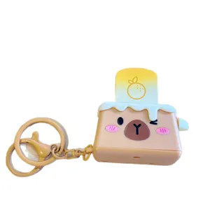 Porte-clés grille-pain capybara mignon, pendentif de sac de pain de dessin animé.