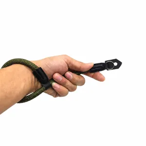 Paracord polsbandje voor camera, olijfgroene handriem voor spiegelloze en DSLR camera's.