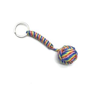 Colorful paracord keychain handmade monkey fist key ring outdoor survival gear pendant
