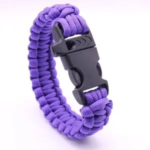 Outdoor Survival Paracord Bracelet With Whistle Buckle Seven Core Nylon Rope Emergency Escape Braided Bracelet