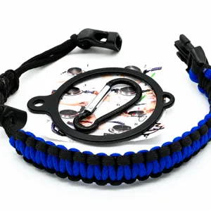 Λουράκι λαβής μπουκαλιού νερού paracord 20oz με λαστιχένιο δακτύλιο και καραμπίνερ
