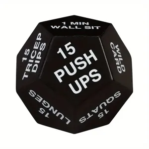 Schwarze Fitness Trainingswürfel Detail mit Liegestützen und Wandbeuge Übungsanleitung