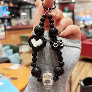 Creative beaded bracelet candy keychain DIY handmade key ring bestie anti-loss pendant