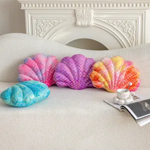 Nordic style gradient shell plush throw pillow soft velvet couch cushion home decor