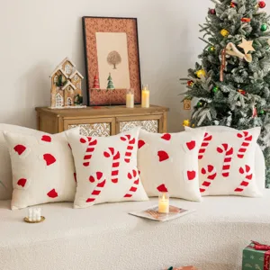 Christmas embroidered throw pillow cover plush sofa cushion festive home decoration