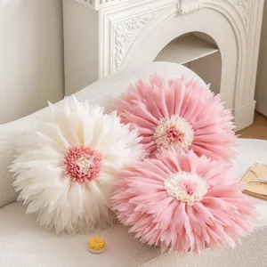 3D lotus flower decorative pillowcase princess style soft sofa cushion throw pillow