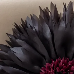 3D lotus flower cushion cover black petal decorative pillowcase for living room sofa bed