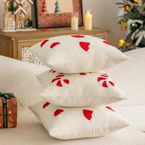 Christmas embroidered throw pillow cover plush decorative cushion for living room sofa cozy holiday
