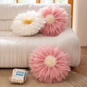 3D Lotus Flower Cushion Cover Soft Petal Pillow Case Living Room Sofa Bedside Decor