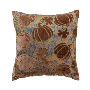 Nordic velvet throw pillow cover with 3D pumpkin pattern for sofa bed home decor 45x45