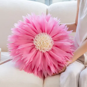 Cojín decorativo en forma de flor de loto rosa bonito cojín de sofá para sala de estar