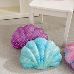 Plush seashell pillow cushion soft velvet decorative throw pillow for bedroom living room sofa