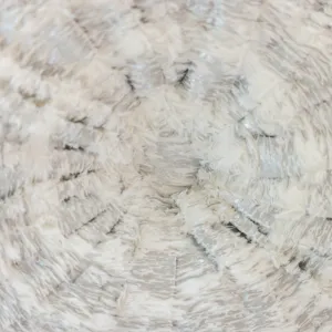 Close-up detail shot of the plush round throw pillow showcasing unique textured pattern.